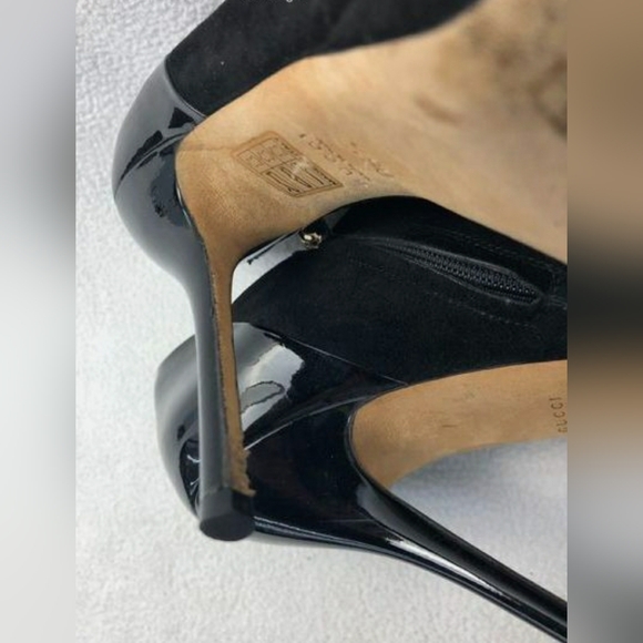 GUCCI Italy Designer Peep Toe Stiletto Heel Clog Booties Size 36.5 or 6 - Picture 8 of 10